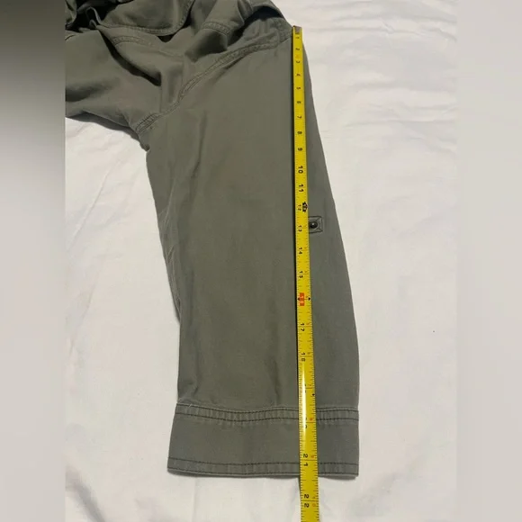 CASLON Women”s Olive Green Long Roll Tab Sleeve Snap Buttons Jacket Size 14W - Picture 15 of 15